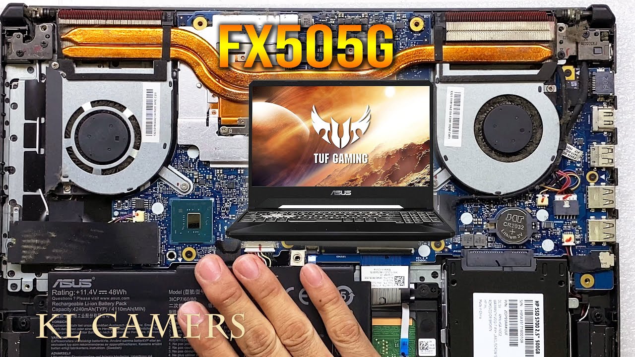 ASUS FX505G intel Core i7-8750H TUF Gaming Notebook Disassemble Clean Dust Repair Overheat Problem