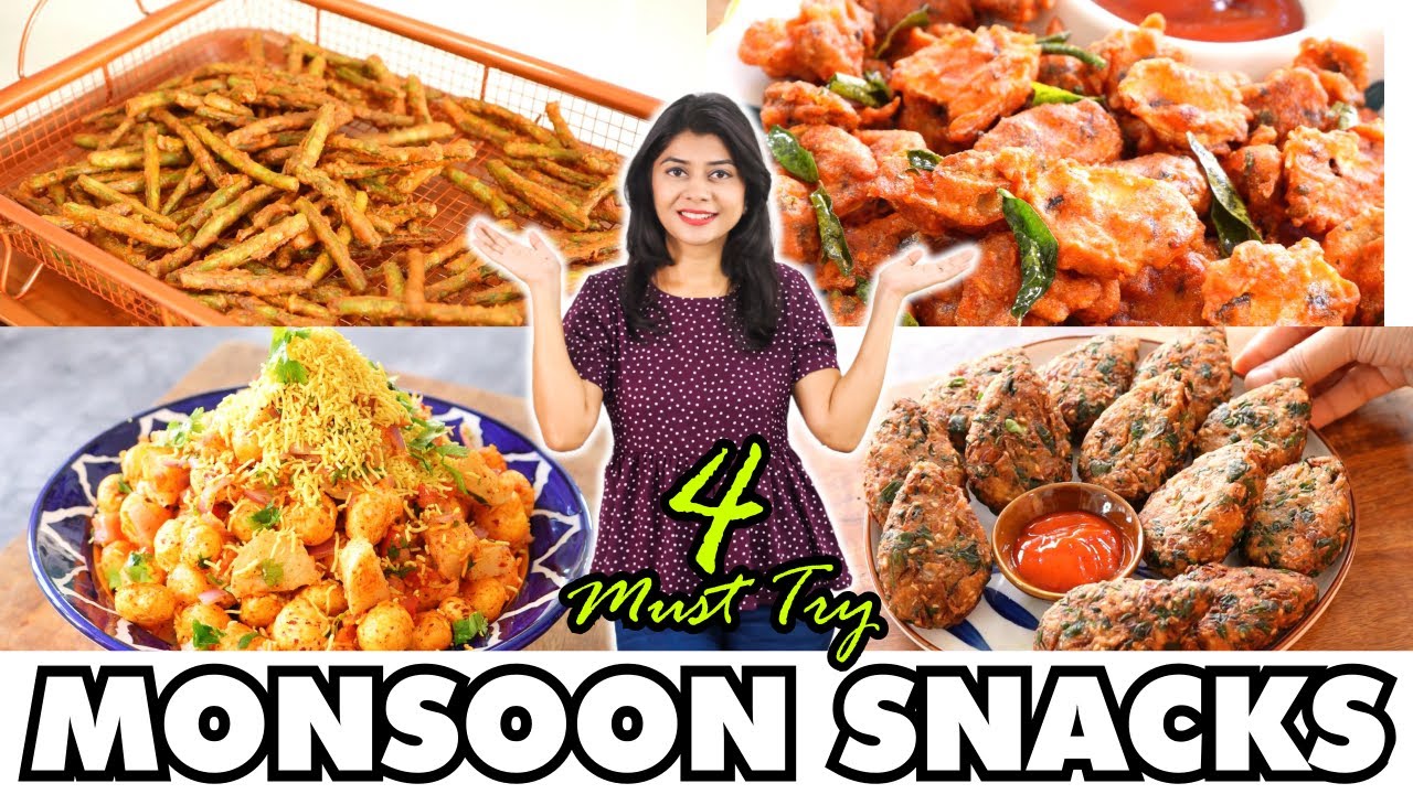 4 Monsoon Snack Recipes | बारिश के मौसम के लिए खास 4 तरह का नाश्ता