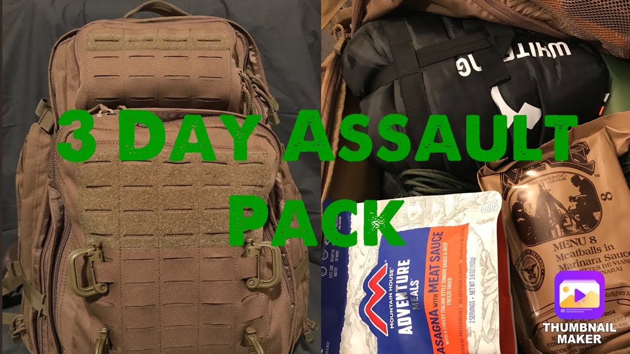 72 Hour Assault Pack/ Bug Out Bag (LA Police Gear Atlas Backpack)