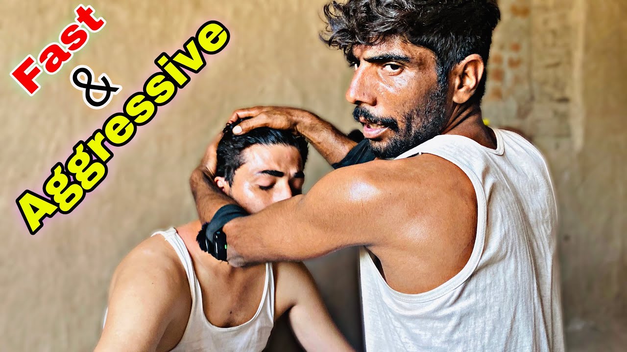 ASMR || FAST & AGGRESSIVE MASSAGE BY SAJJU MASTER || HEAD,BACK,ARM, NECK RELAXING THERAPY #asmr