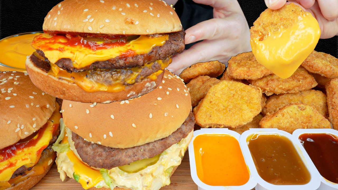 ASMR Mcdonalds Fast Food Mukbang *Big Mac, Cheeseburger & Chicken Nuggets