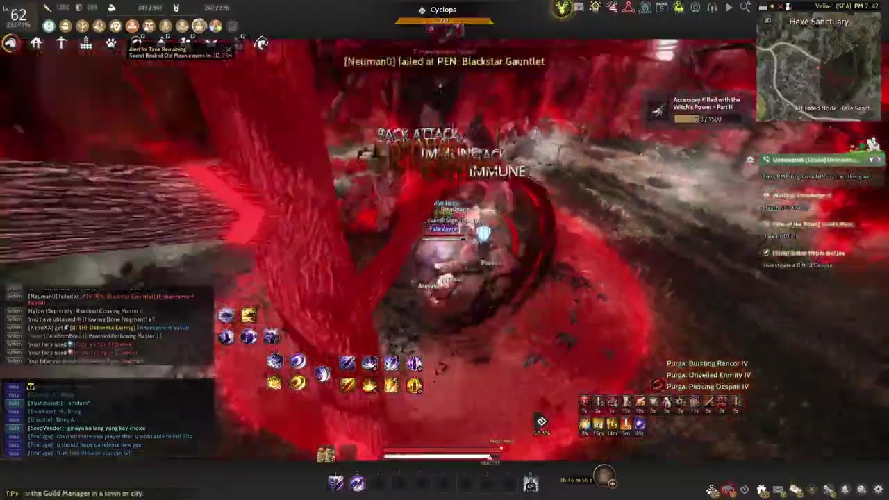 BDO GRINDING COMEBACK HEXE SANCTUARY (ELVIA) SERAPH PURGA 751GS