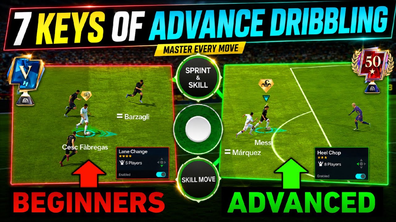 Как дриблинговать как профи в FC Mobile 💥: 7 ключей продвинутого дриблинга!
