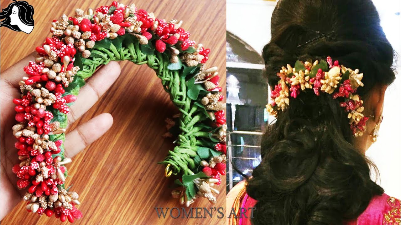 Pollen flower veni making | Homemade flower veni making | Artificial Pollen Flower jadai veni