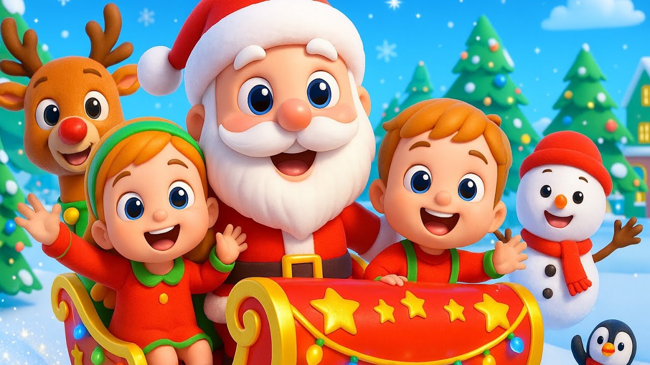 «Jingle Bells», «We Wish You A Merry Christmas» и другие рождественские песни про Санту для детей...