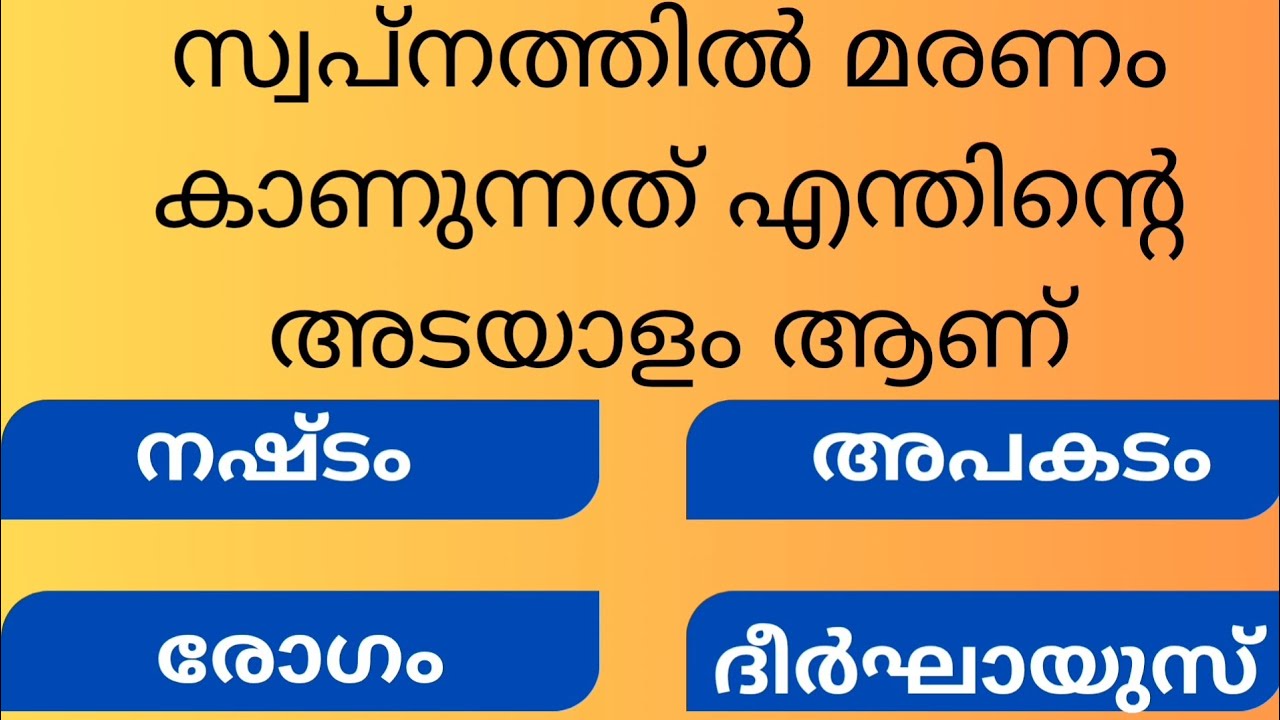 സ്വപ്നത്തിൽ മരണം കാണുന്നത് എന്തിന് അടയാളം