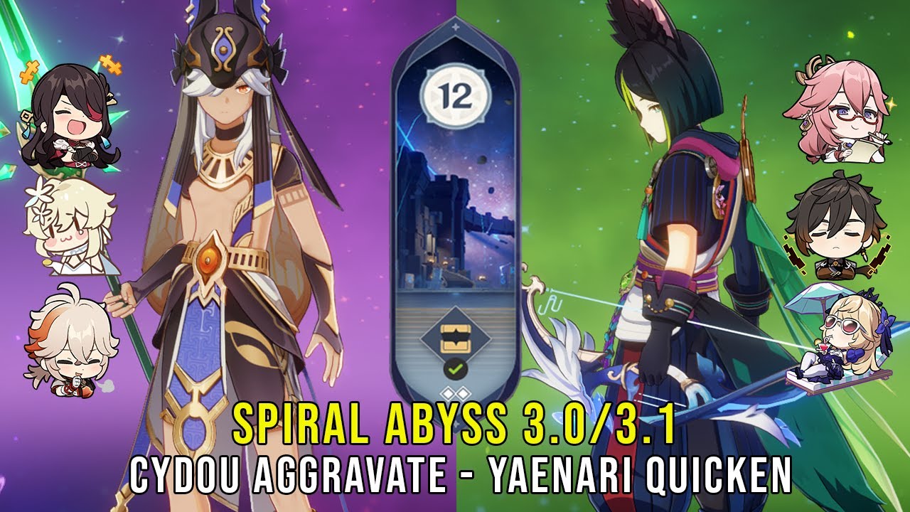 C0 Cyno Beidou Aggravate and C0 Yae Tighnari Quicken - Genshin Impact Abyss 3.0 - Floor 12 9 Stars