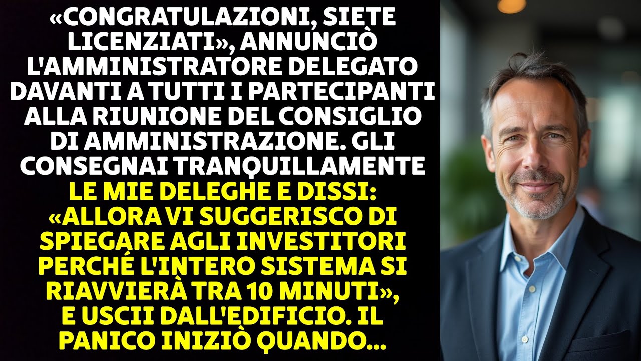IL CEO MI HA LICENZIATO E MI HA PRESO IN GIRO DAVANTI A TUTTO IL CONSIGLIO DI AMMINISTRAZIONE...