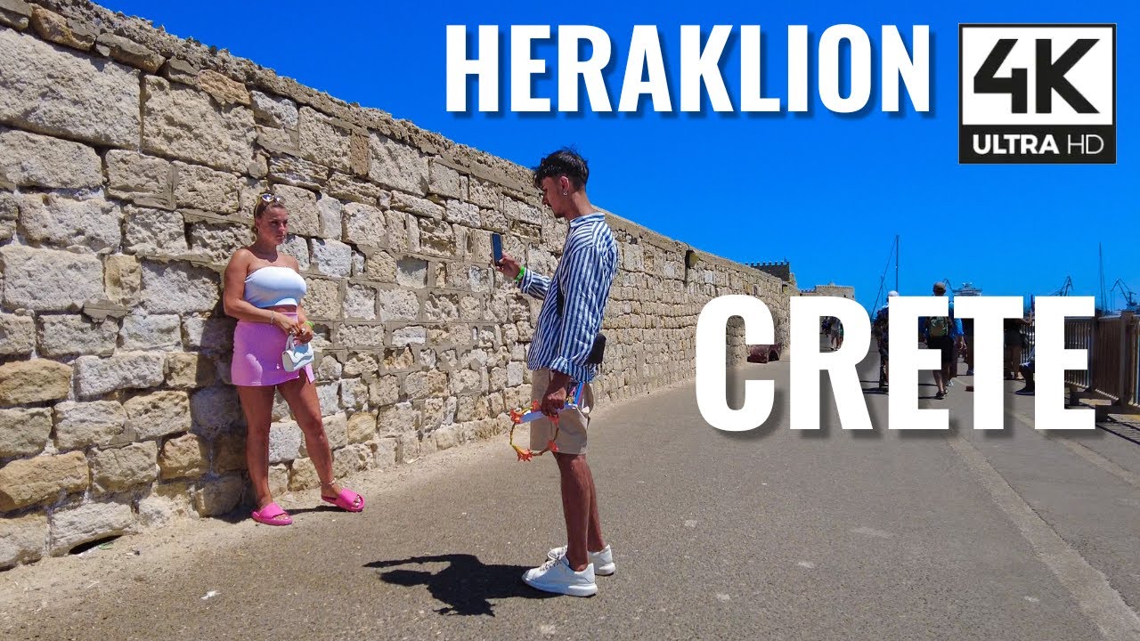 Heraklion the Capitol of Crete, Greece | 4K 60 FPS UHD Relaxing Virtual Walk | בירת כריתים - הרקליון