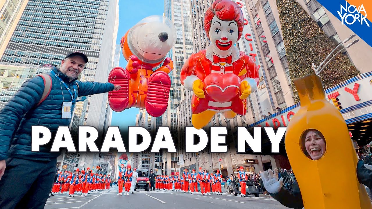 Parada dos BALÕES GIGANTES do Dia de Ação de Graças em Nova York