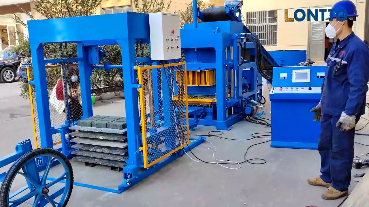 QT4-18 Hydraulic automatic paver hollow concrete block making machine line #machine #manufacturing
