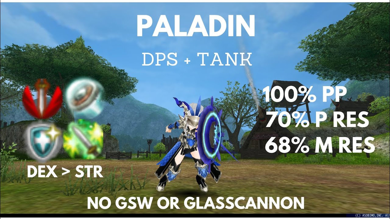 Toram Online Paladin DPS + Tank Build cap 280 No GSW #toramonline #toram