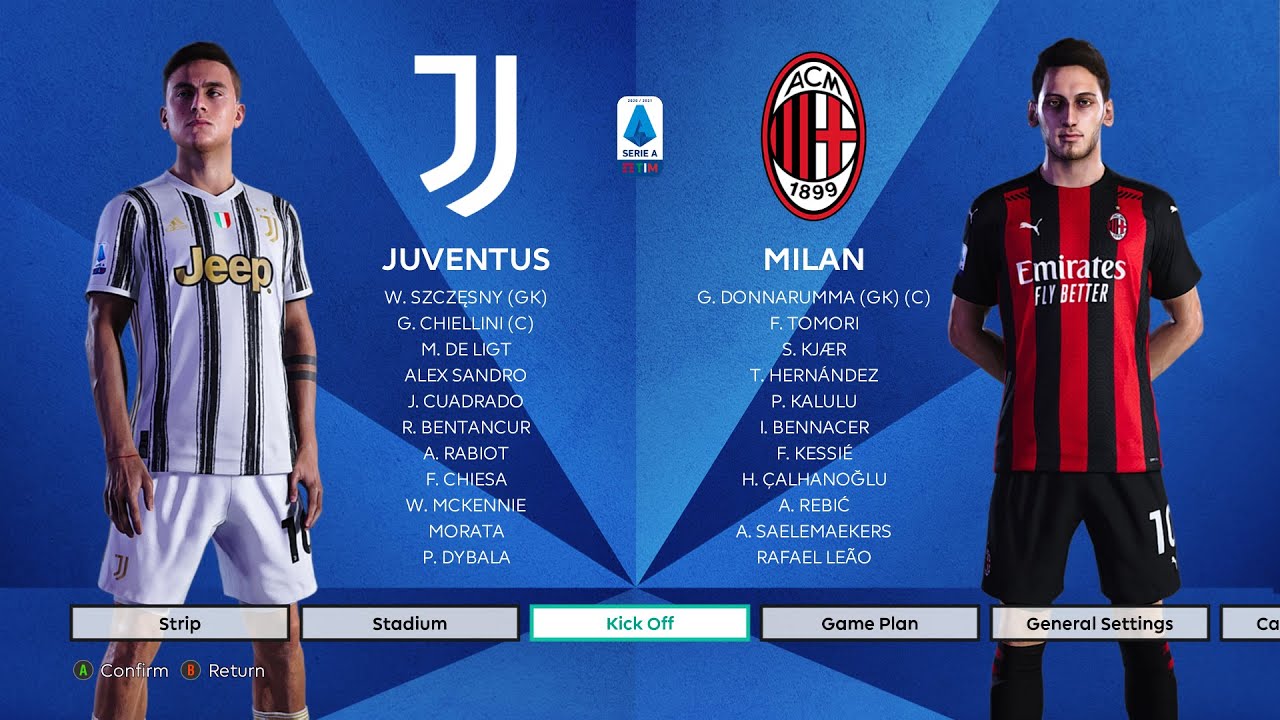 PES 2021 | JUVENTUS VS AC MILAN | SERIE A 20-21 FHD GAMEPLAY