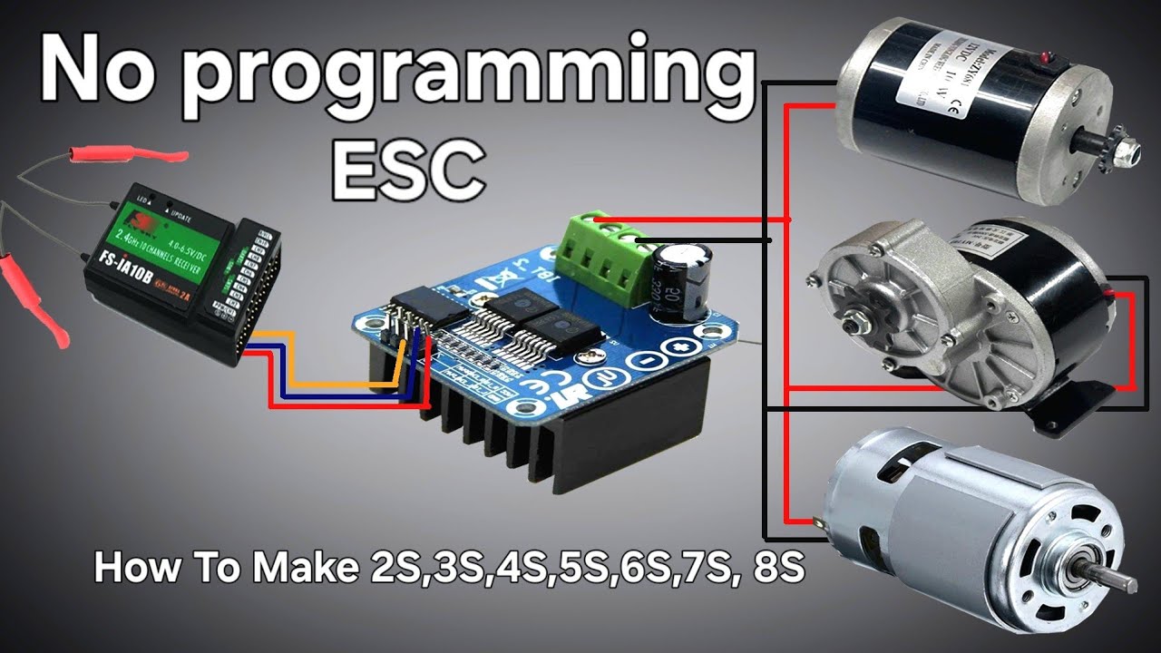 How to make esc without programming #unprogramed esc using BTS7960 motor driver|Lm298 motor driver