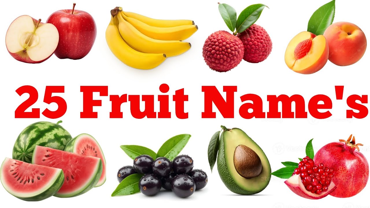 Learn 25 Fruits Name in English and Hindi 🍉 | Fun Learning Video for Kids | Preschool Education