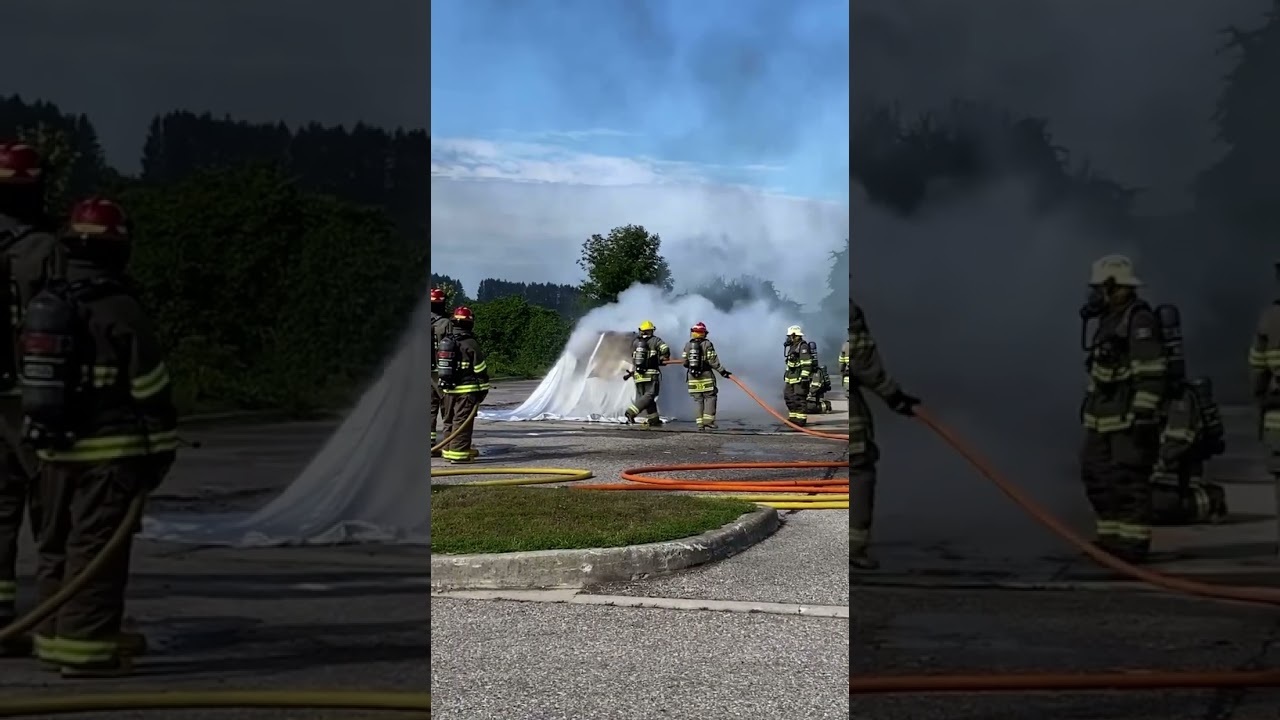 Fire Isolator EV fire blanket in action on an electric car with the battery in thermal runaway