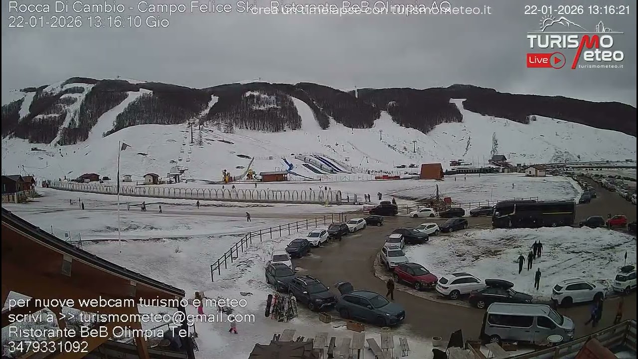 SKIAREA Campo Felice Timelapse❄️| Altopiano delle Rocche | 22 Gennaio 26 Webcam B&B BAR OLIMPIA