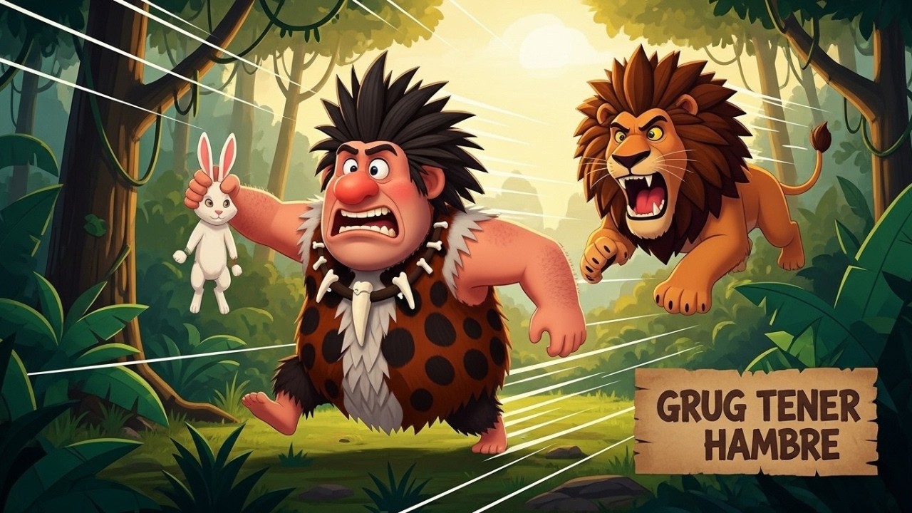 GRUG TENER HAMBRE 🍖🦁 | Corto animado de comedia cavernícola