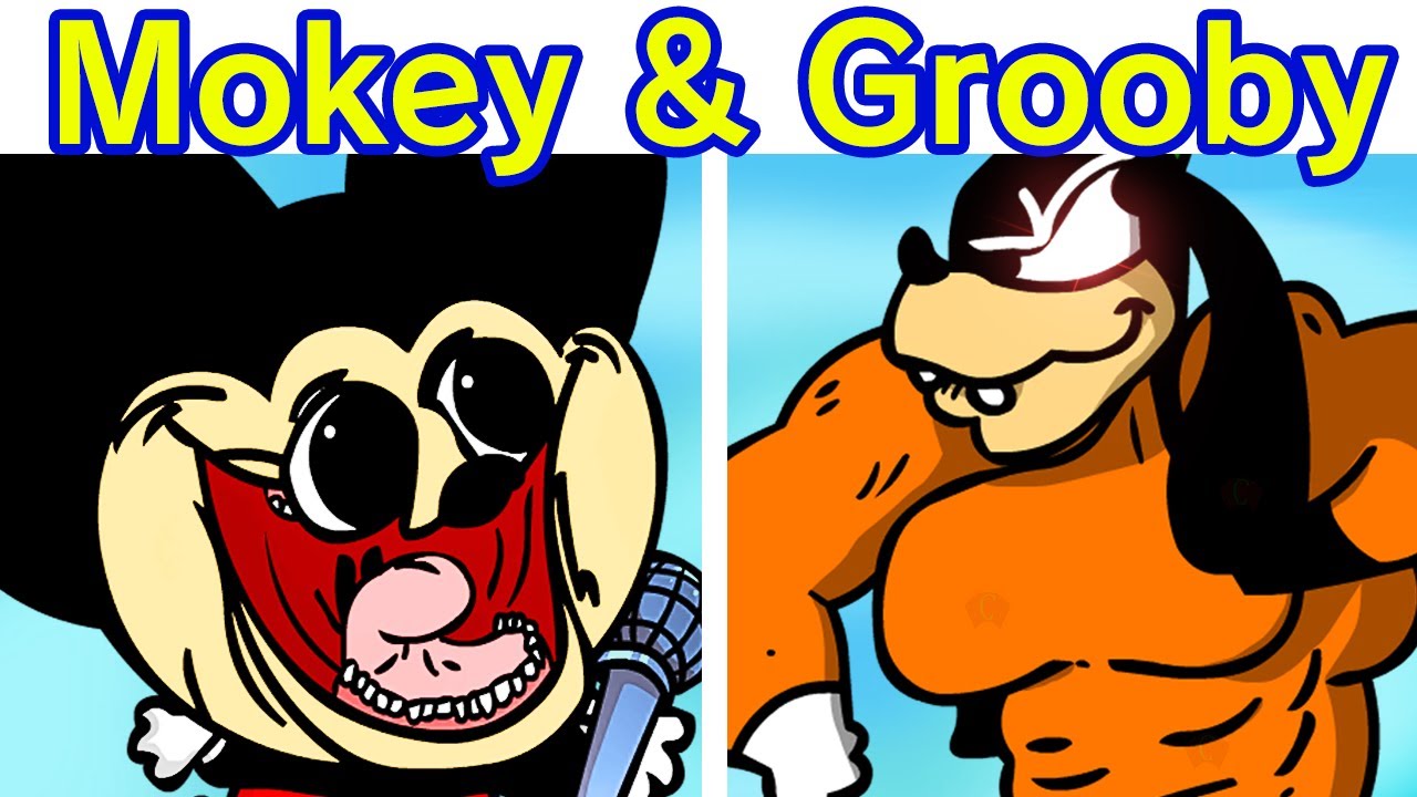 Friday Night Funkin' VS Mokey & Grooby + Cutscenes (FNF Mod) (Mickey Mouse) (Sr Pelo Mokey's Show)