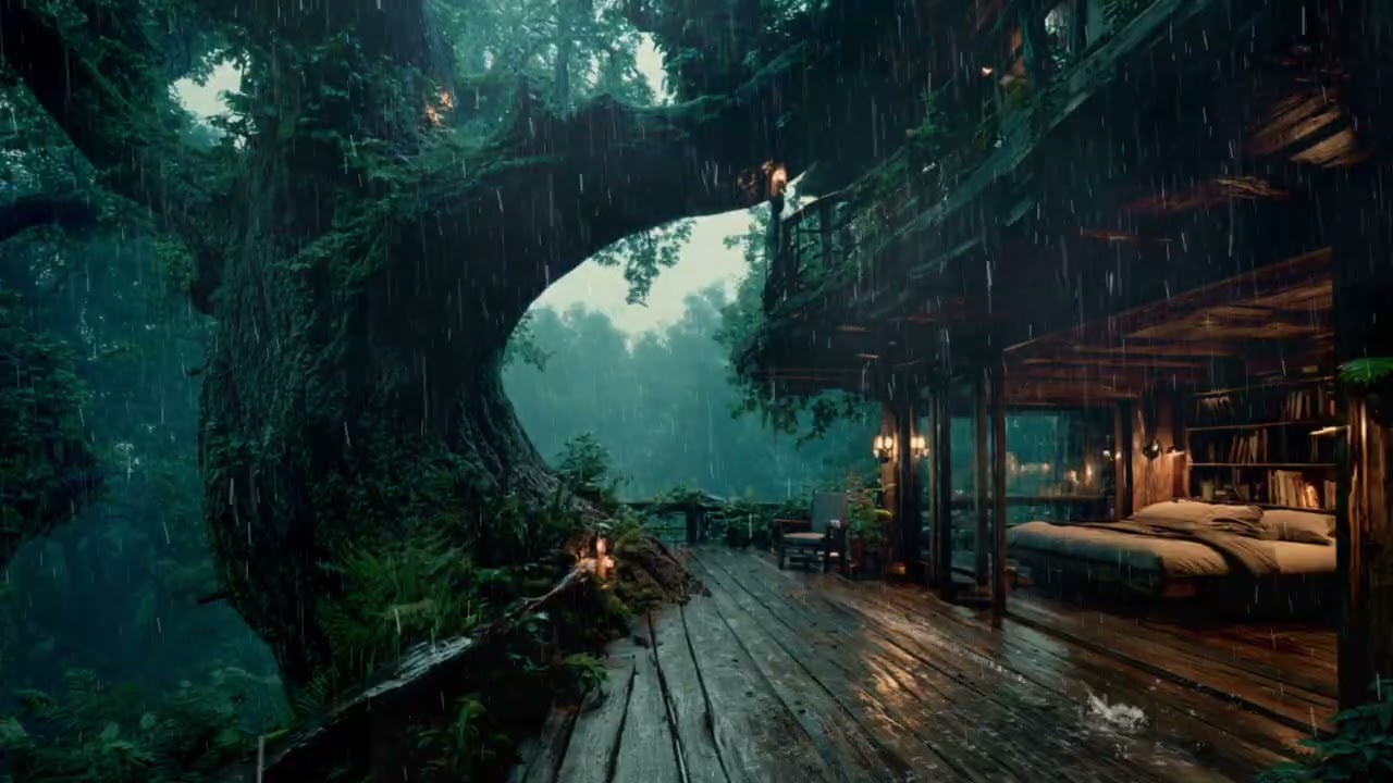 Night Forest Rain Ambience 🌲 | Quiet Thoughts, Deep Rest