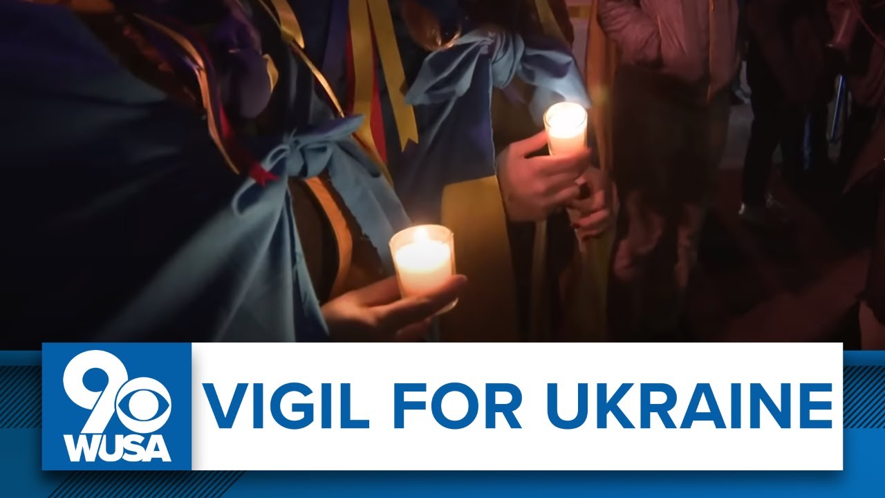 Hundreds gather for vigil outside the Russian Embassy