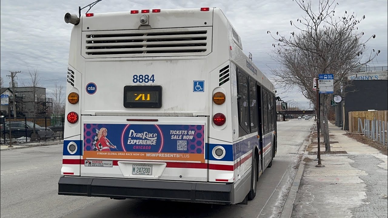 CTA On-Board 2025 Nova LFS Bus #8884 On Rt 20 Madison From Wabash To Campbell
