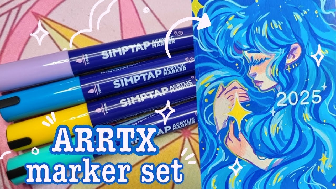 Click and Paint?? 🌟 SIMPTAP 48 Acrylic Marker Set Arrtx Review