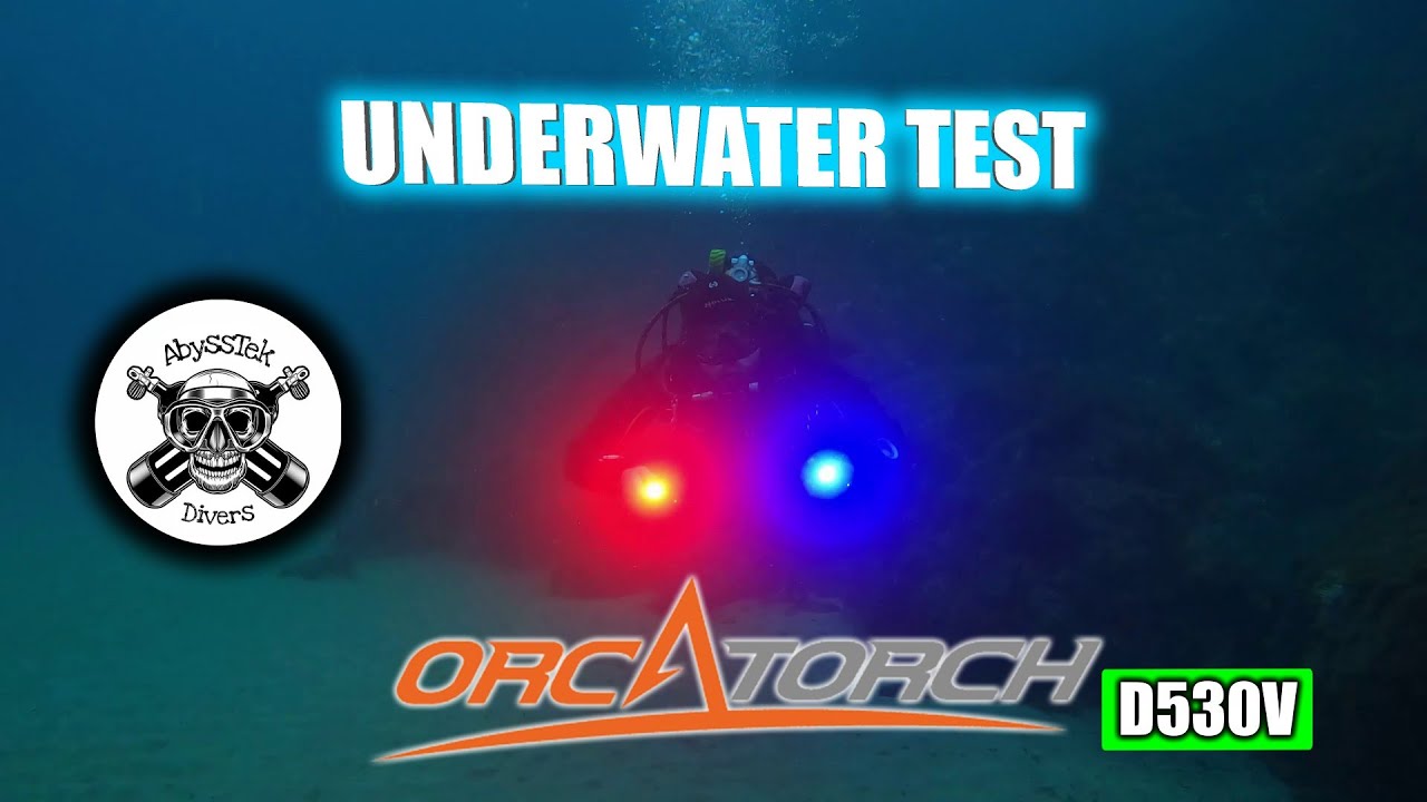 ORCATORCH D530V DIVE LIGHT UNDERWATER TEST -RED VERSION AND BLUE VERSION-