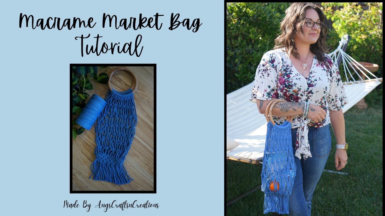 Macrame Market Bag tutorial with your option of fringe or not!