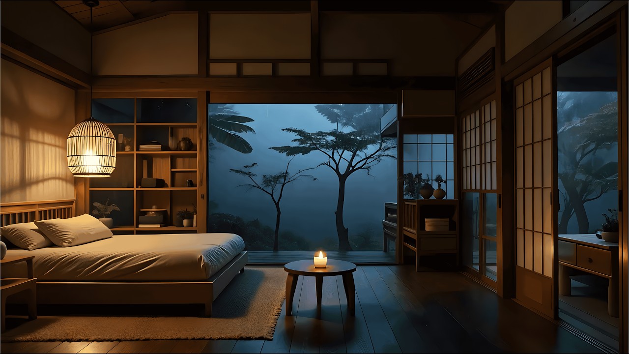 Soothing Piano with Quiet Evening Rain | Relaxing Sleep Music for Deep Rest and Peaceful Calm