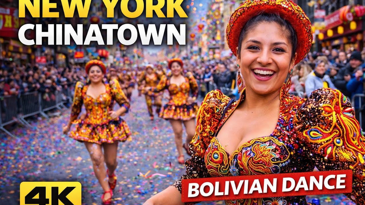 Bolivian Dance Steals the Show at New York Chinatown Lunar New Year Parade! 🇧🇴 Crowd Goes Wild | 4K