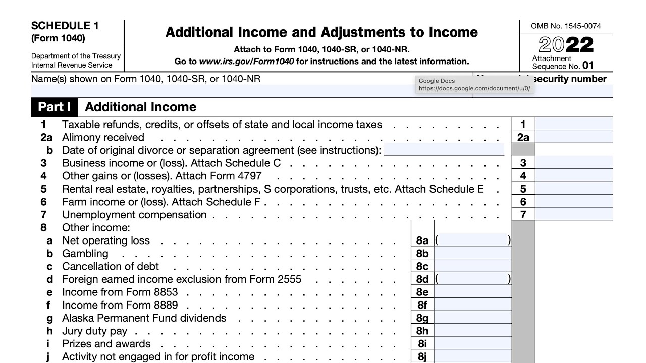 IRS Schedule 1 walkthrough - ARCHIVED COPY - READ COMMENTS ONLY (2022)