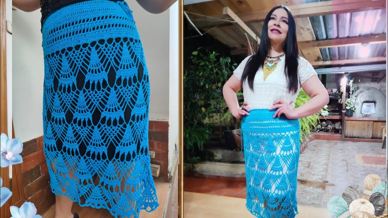 ¿Cómo tejer una Falda a crochet? Pará TODAS las Tallas.