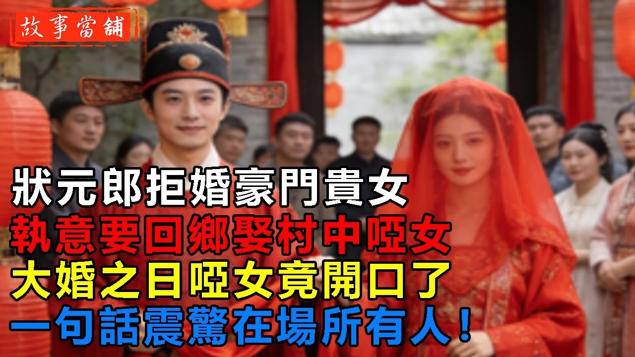狀元郎拒婚豪門貴女，執意要回鄉娶村中啞女，大婚之日啞女竟開口了，一句話震驚在場所有人！| 民間故事 | 故事當舖