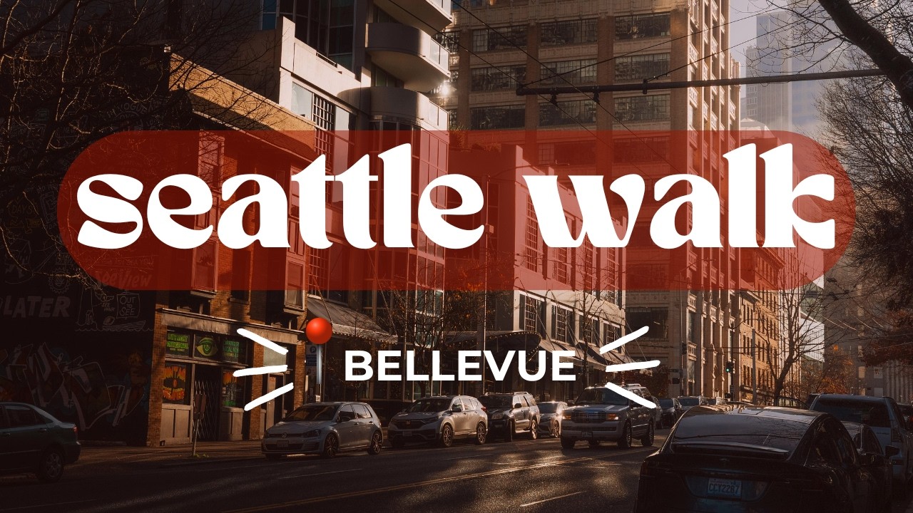 Seattle Fall Walk 🍁 | Bellevue Downtown Park | October Walking Tour | City Sounds (15 Min)