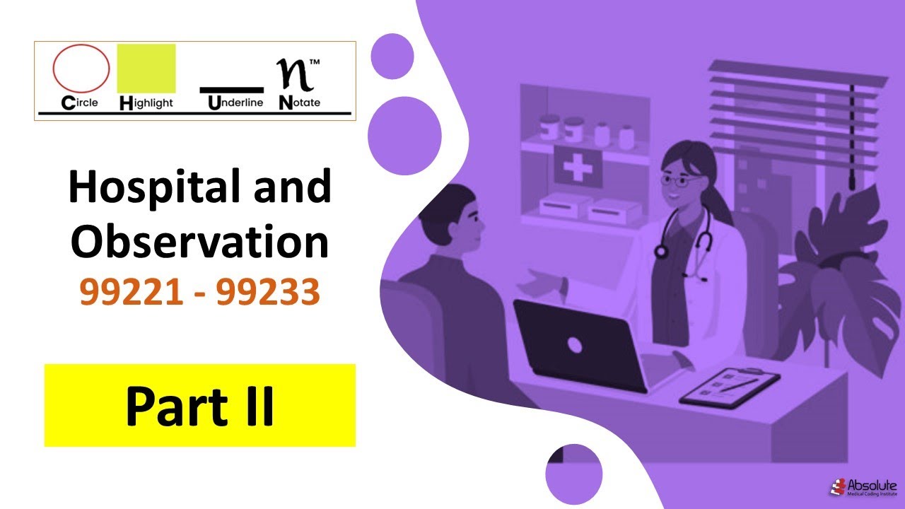 Part 2: 2023 Evaluation and Management Series by AMCI - Hospital and Observation Visits