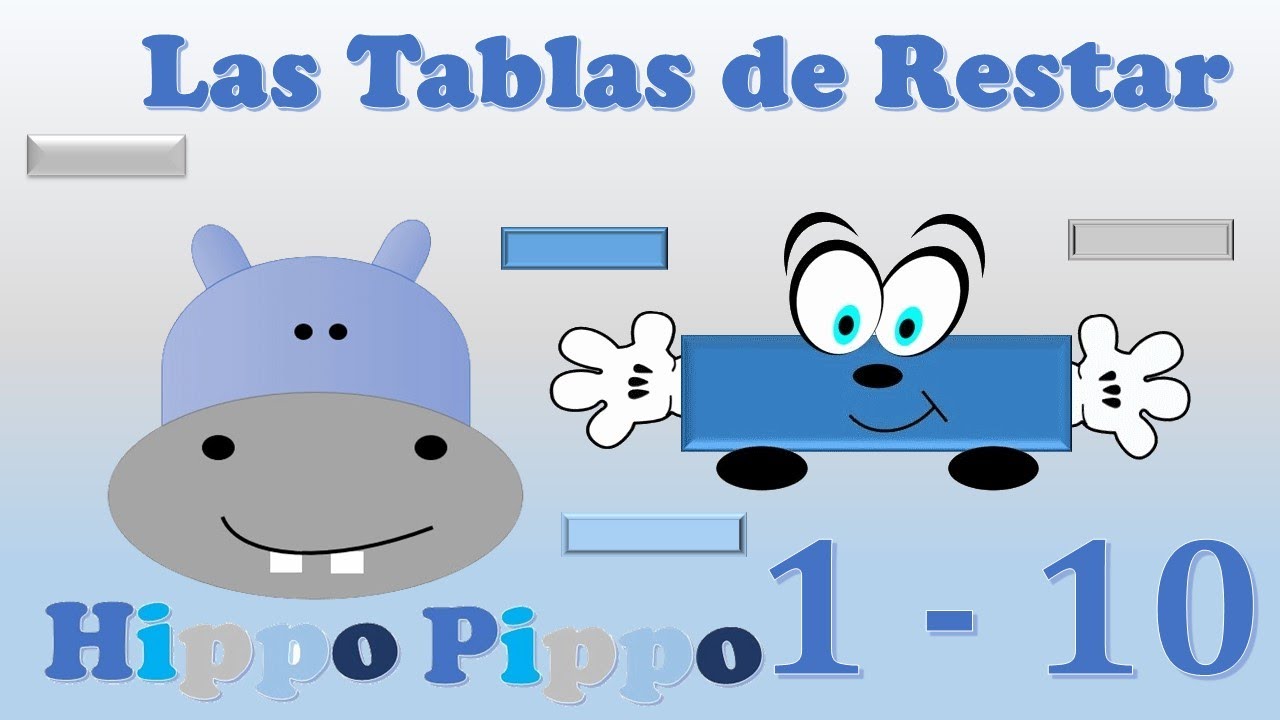 Aprende las tablas de restar del 1 al 10 para niños | Números para niños