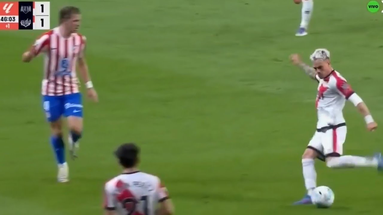 Golazo de pep Chavarria hoy Atl&eacute;tico de Madrid vs Rayo Vallecano 1&times;1 La Liga 2025