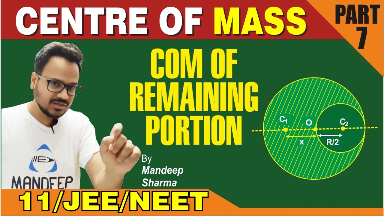 COM 07 || Centre of Mass of Remaining Portion || 11 Physics || JEE and NEET