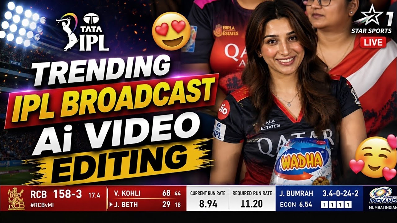 Instagram Trending IPL Stadium Broadcast Ai Video Editingb🔥 | IPL Ai Video Kaise Banaye 