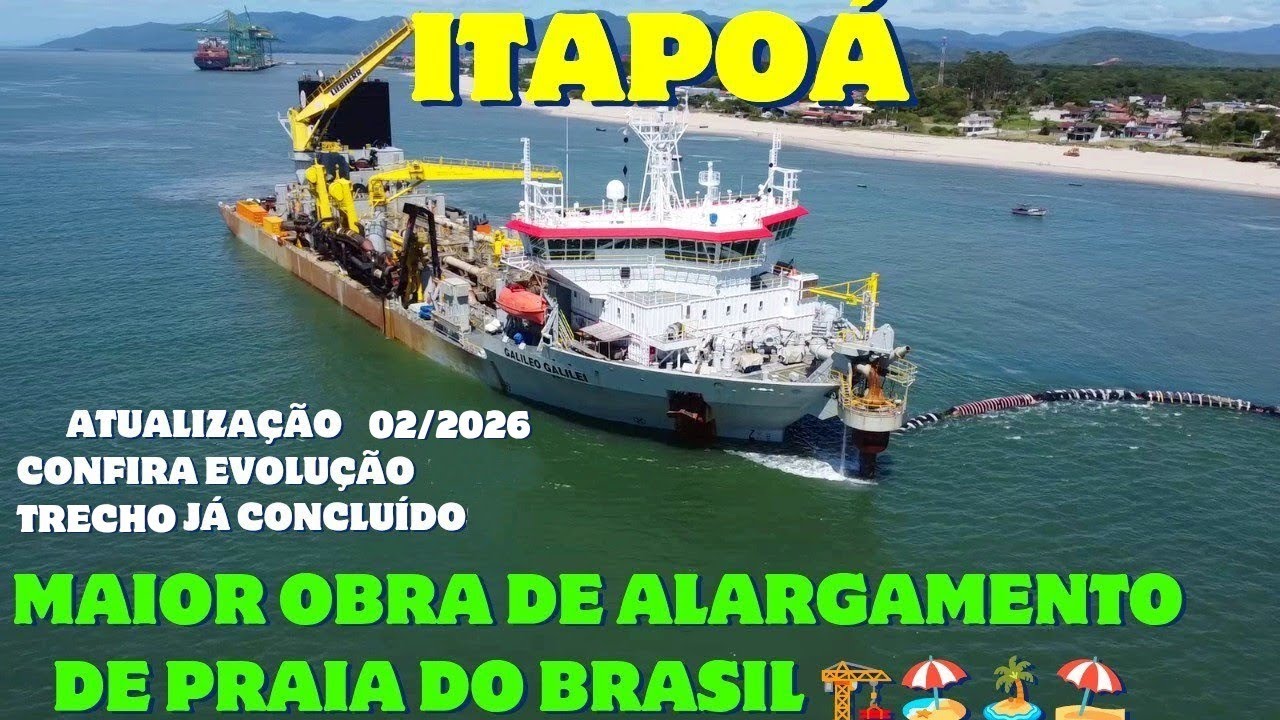 ITAPOÁ ATUALIZAÇÃO MAIOR OBRA de ALARGAMENTO de PRAIA no BRASIL
