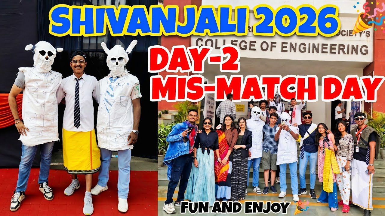 DAY-2 [ MIS-MATCH DAY ] Day-2 Full vlog #aissmscoe. #shivajali2026 #pune #vlogs #