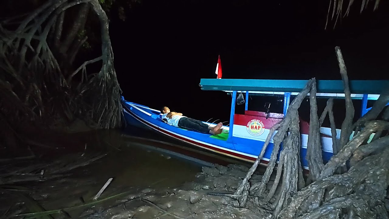 Fishing adventure dimalam hari dan memasak menu resto udang telur asin.