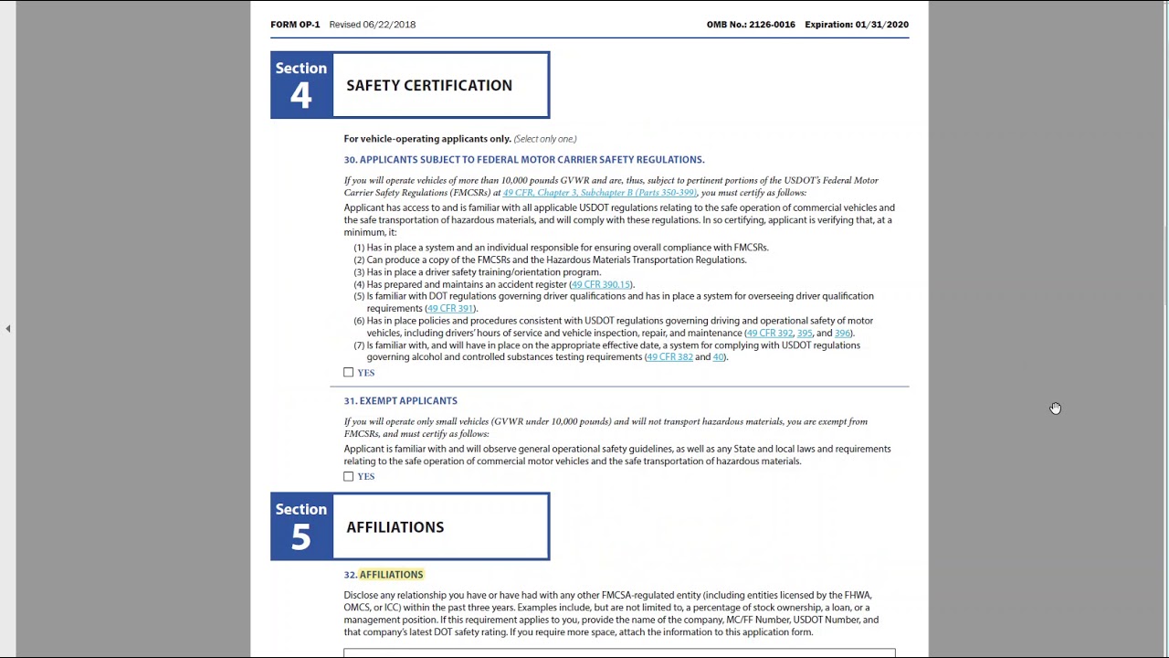 Form OP 1 Video - Freight Broker Application (Trucking Company Only)
