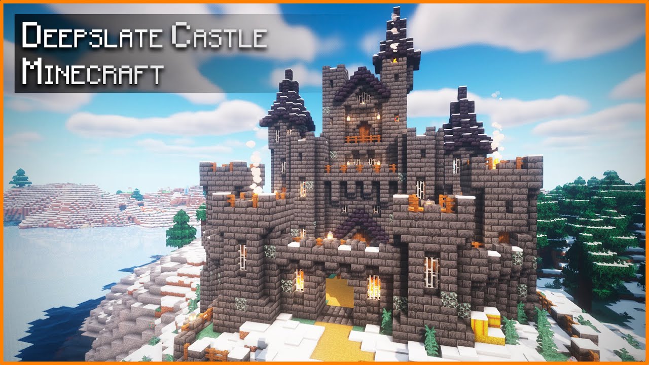 Minecraft: How to build a Deepslate Winter Castle | Tutorial