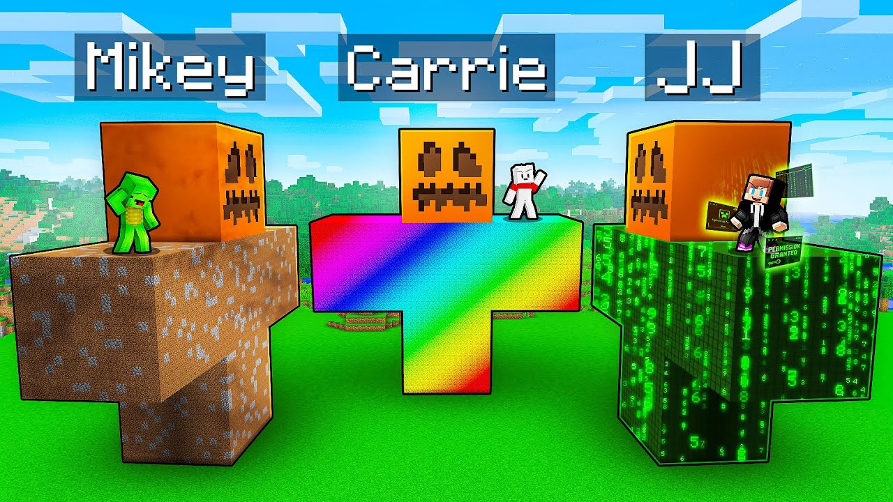 JJ vs Mikey vs Carrie: SECRET GIANT GOLEM BATTLE in Minecraft - Maizen