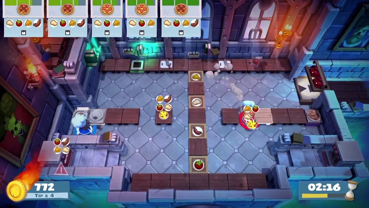 Overcooked 2  Lvl 3-3 - 2 players - Score: 2084