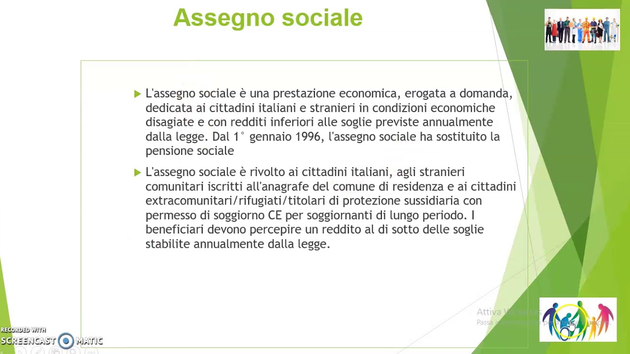 INPS  - Le prestazioni assistenziali