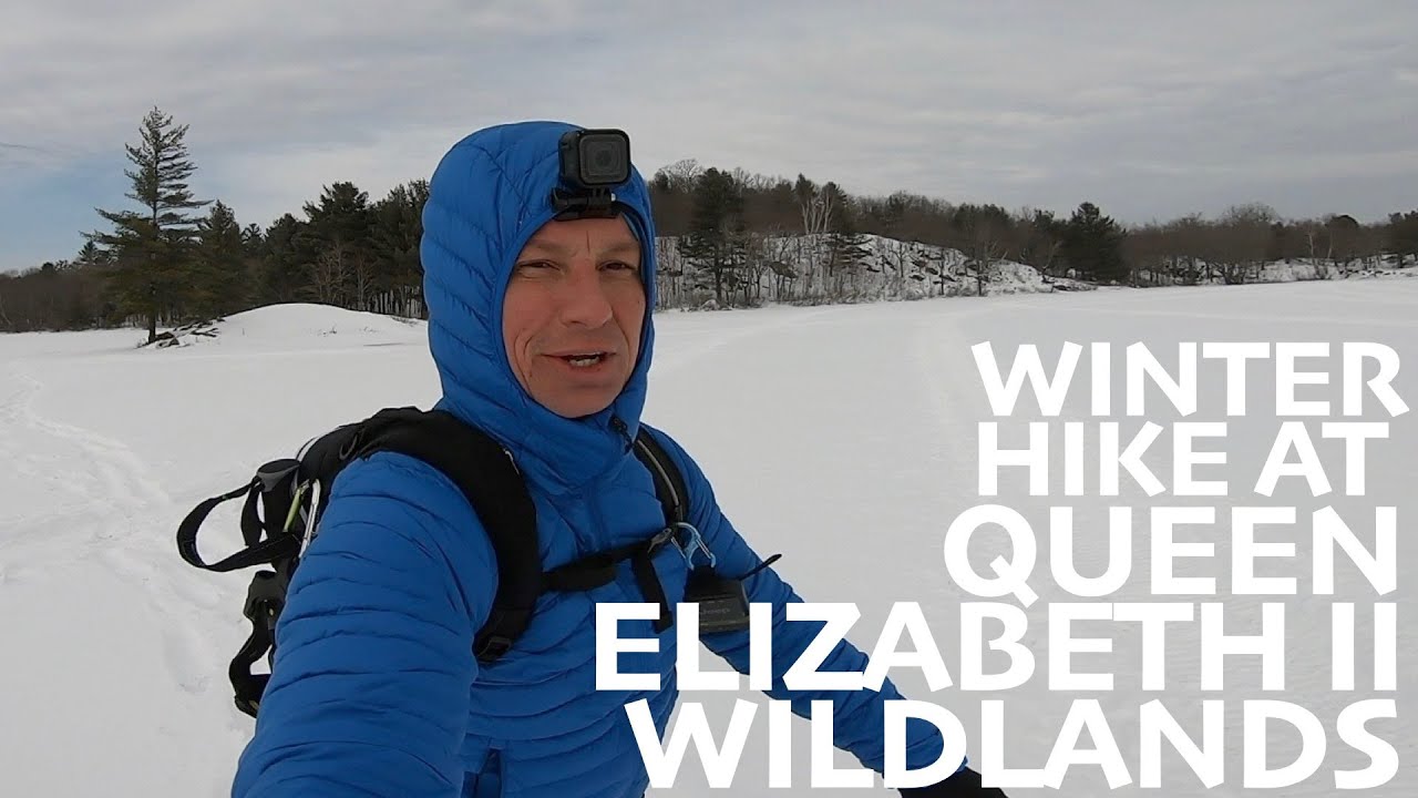 Solo snow-hiking to scout campsites at Queen Elizabeth II Wildlands | HIKING ACROSS A FROZEN LAKE!!