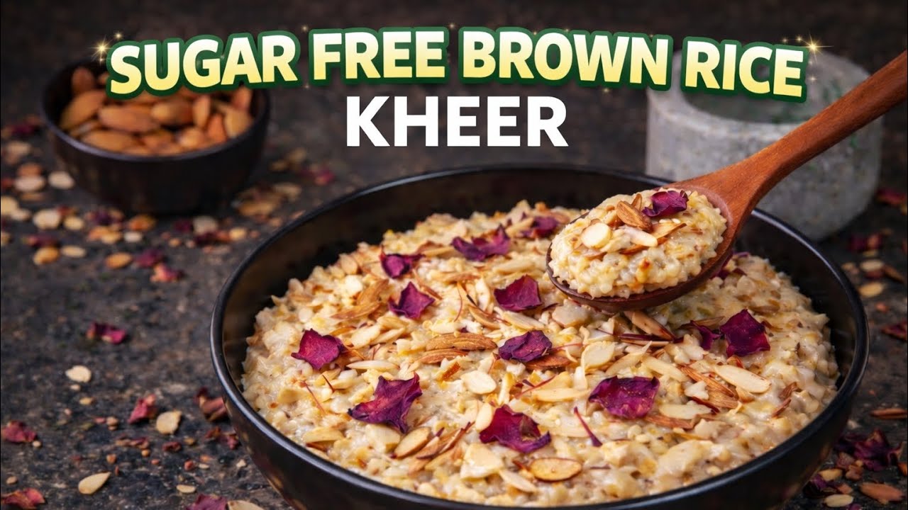 Sugar Free Brown Rice Kheer 😍 | No Sugar Healthy Kheer Recipe | Weight Loss Dessert